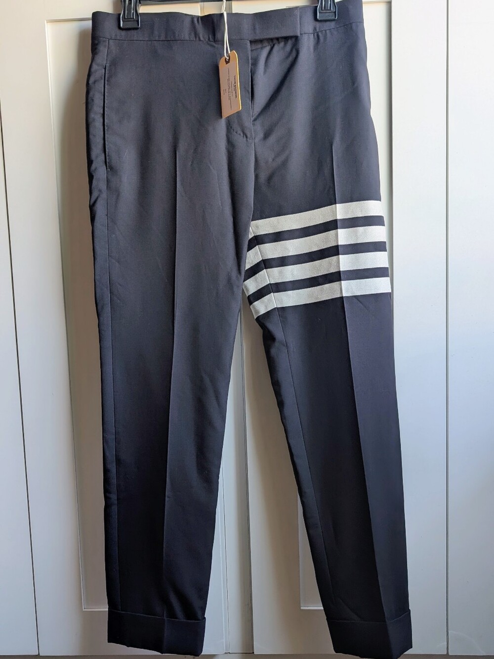 Thom Browne 4-Bar Skinny Wool Trousers Navy - NWT Size 38/US 0 - Picture 2 of 5